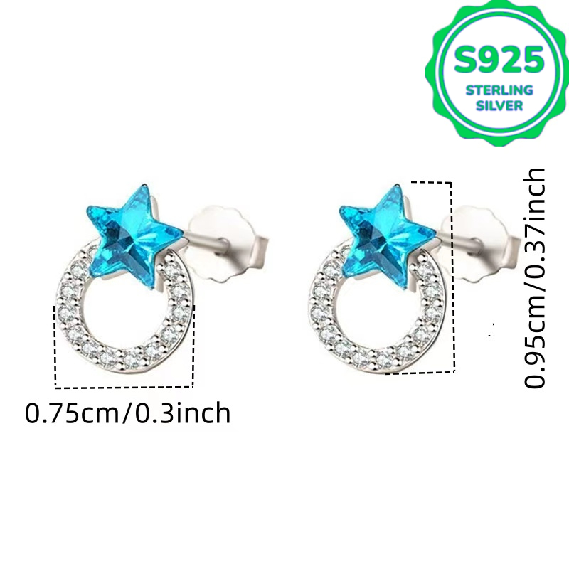 2pcs S925 Silver Starfish Earrings, Elegant Daily Wear
